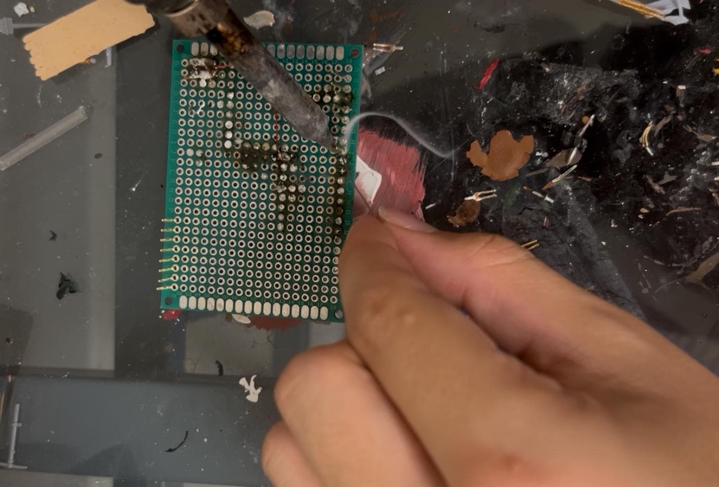 Soldering the perfboard adapter